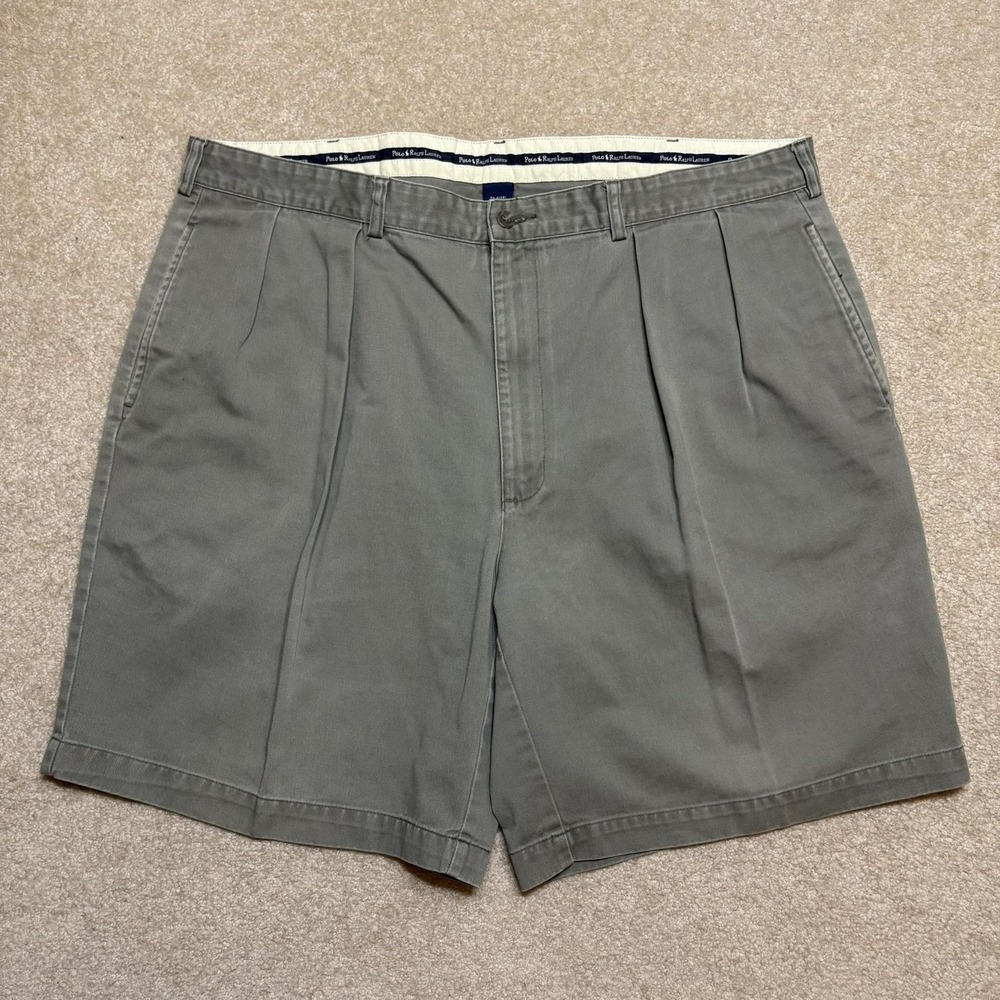 Vtg Polo Ralph Lauren Shorts Mens 40 Green Pleated Chino Classic Fit Preppy 90s